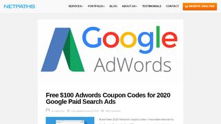 
                            2. Google Adwords $100 Coupon Codes 2019 For All Adword Users