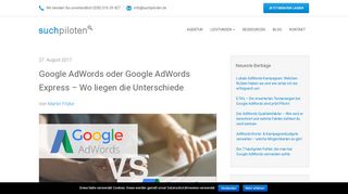 
                            5. Google AdWords oder Google AdWords Express - Wo ist der ...