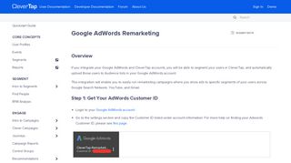 
                            13. Google AdWords Remarketing - User Documentation - CleverTap