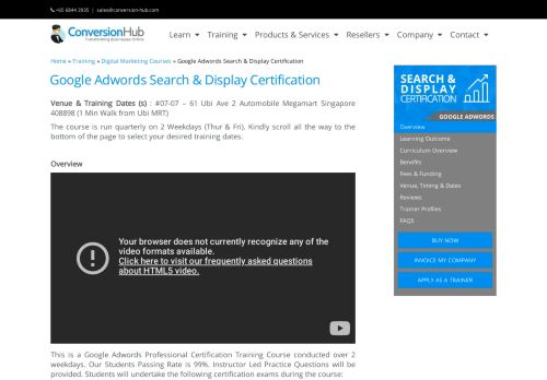 
                            8. Google Adwords Search & Display Certification - Conversion Hub