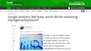
                            6. Google Analytics 360 Suite: wordt dit hét marketing ... - Frankwatching