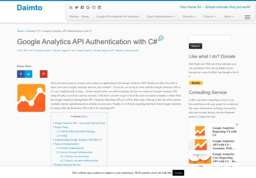 
                            12. Google Analytics API Authentication with C# | Daimto