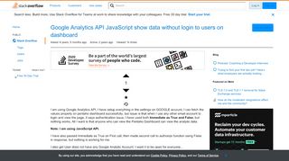 
                            1. Google Analytics API JavaScript show data without login to users ...