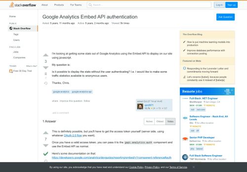 
                            2. Google Analytics Embed API authentication - Stack Overflow