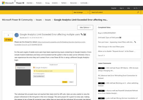 
                            11. Google Analytics Limit Exceeded Error affecting mu... - Microsoft ...