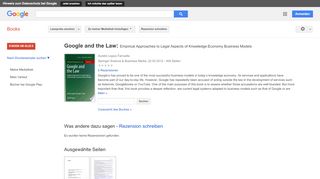 
                            9. Google and the Law: Empirical Approaches to Legal Aspects of ...