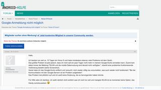 
                            3. Google-Anmeldung nicht möglich - Honor 8 Forum – Android-Hilfe.de