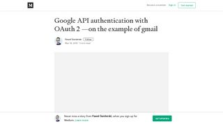 
                            8. Google API authentication with OAuth 2 —on the example of gmail