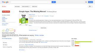 
                            10. Google Apps: The Missing Manual: The Missing Manual - Google बुक के परिणाम