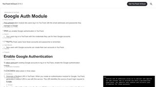 
                            6. Google Auth Module - Help | YouTrack InCloud - JetBrains