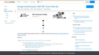 
                            13. Google Authentication ASP.NET Core Web Api - Stack Overflow