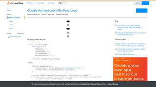 
                            7. Google Authentication Endless Loop - Stack Overflow