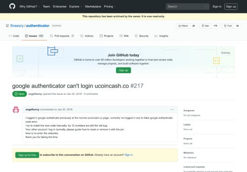 
                            6. google authenticator can't login ucoincash.co · Issue #217 · Sneezry ...