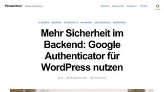
                            4. Google Authenticator im WordPress-Login — Pascale Beier