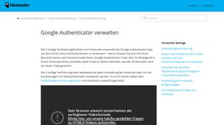 
                            8. Google Authenticator verwalten – Hootsuite Hilfecenter - Help