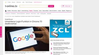 
                            3. Google-Browser: Umstrittene Login-Funktion in Chrome 70 ... - T-Online