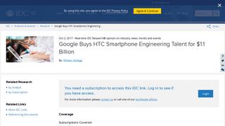 
                            12. Google Buys HTC Smartphone Engineering Talent for $1.1 Billion - IDC