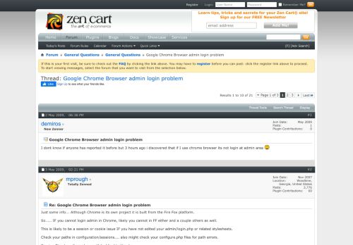 
                            13. Google Chrome Browser admin login problem - Zen Cart