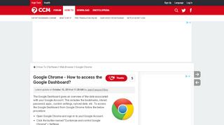 
                            10. Google Chrome - How to access the Google Dashboard? - Ccm.net