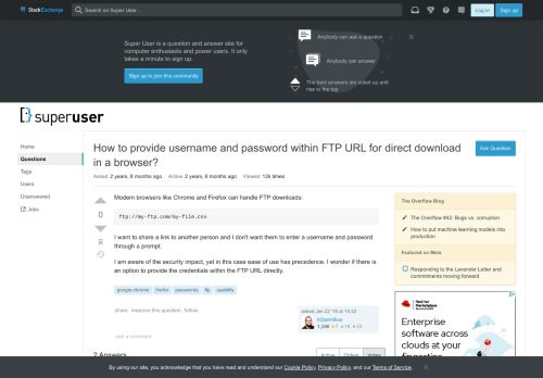 
                            6. google chrome - How to provide username and password within FTP ...