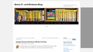 
                            13. Google Chrome liefert Error 400 bei YouTube | Borns IT- und Windows ...