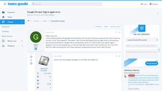 
                            9. Google Chrome: Sign in again error. | Tom's Guide Forum