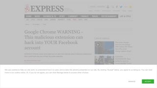 
                            13. Google Chrome WARNING - This malicious extension can hack into ...