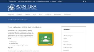 
                            12. Google Classroom Email Sign-Up | Parents - Aventura Charter School