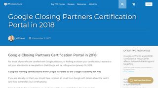 
                            7. Google Closing Partners Certification Portal in 2018 - PPC Mastery ...