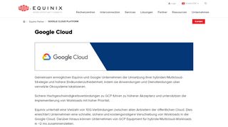 
                            4. Google Cloud Platform | Equinix