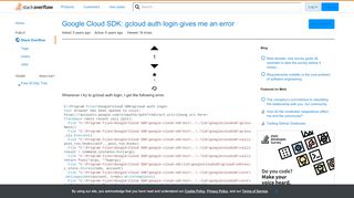 
                            7. Google Cloud SDK: gcloud auth login gives me an error - Stack Overflow