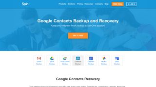 
                            8. Google Contacts Backup & Recovery Service – Spinbackup