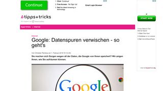 
                            10. Google: Datenspuren verwischen - so geht's - Heise