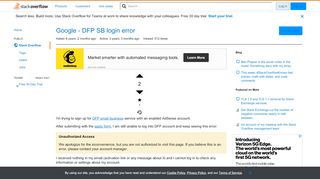 
                            10. Google - DFP SB login error - Stack Overflow
