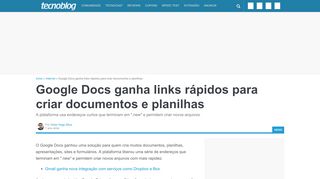 
                            10. Google Docs ganha links rápidos para criar documentos e planilhas ...