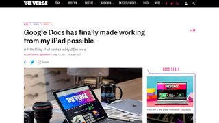 
                            8. Google Docs has finally made working from my iPad possible - The ...