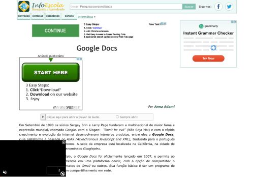 
                            12. Google Docs - Informática - InfoEscola