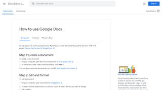 
                            8. Google Docs verwenden - Computer - Docs-Editoren-Hilfe