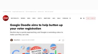 
                            2. Google Doodle aims to help button up your voter registration - CNET