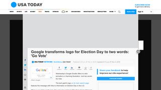 
                            10. Google Doodle: Election Day logo update tells users to 'Go Vote'