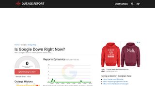 
                            8. Google Down? Service Status, Map, Problems History - Outage.Report