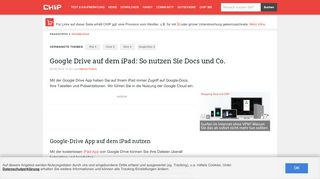 
                            6. Google Drive auf dem iPad: So nutzen Sie Docs und Co. - CHIP