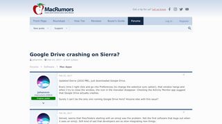 
                            13. Google Drive crashing on Sierra? | MacRumors Forums