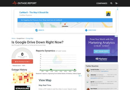 
                            9. Google Drive Down? Service Status, Map, Problems History ...