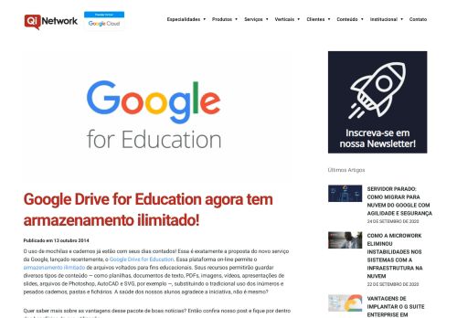 
                            12. Google Drive for Education agora tem armazenamento ilimitado!