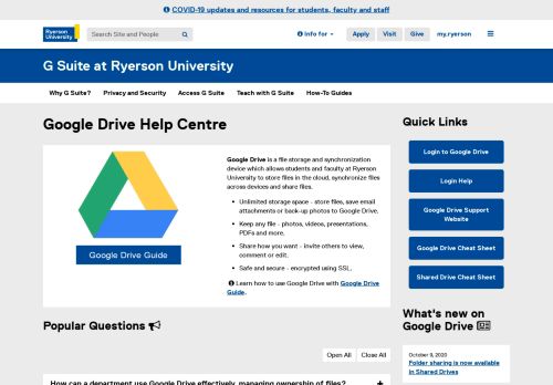 
                            12. Google Drive Help Centre - G Suite Website - Ryerson University