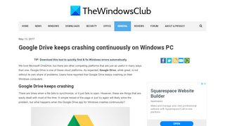 
                            3. Google Drive keeps crashing on Windows PC - The Windows Club