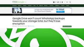 
                            8. Google Drive won't count WhatsApp backups towards your storage ...
