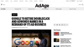 
                            11. Google drops DoubleClick, AdWords in a rebrand of its ad biz - Ad Age