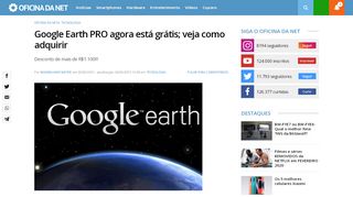 
                            9. Google Earth PRO agora está grátis; veja como adquirir - Oficina da Net